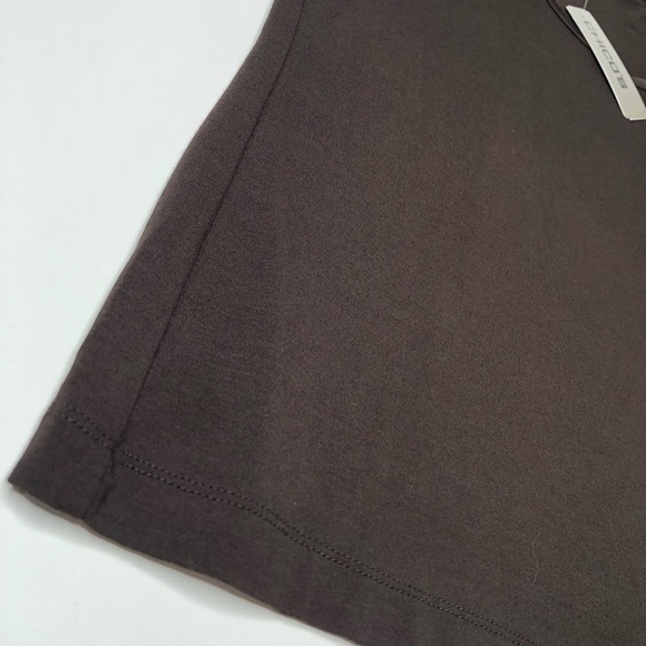 New Chico’s Chocolate Brown Fudge Venus Knit Satin Minota Tank Top SIZE L - Picture 7 of 10